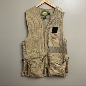 Cabela's mens XL Vest Outdoor Gear Mesh Fishing Birding Pockets Zip Beige